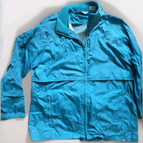 Woolrich Jackets & Blazers - Vintage Woolrich Teton Women's L Blue Green Windbreaker Anorak Rain Coat Zip Up